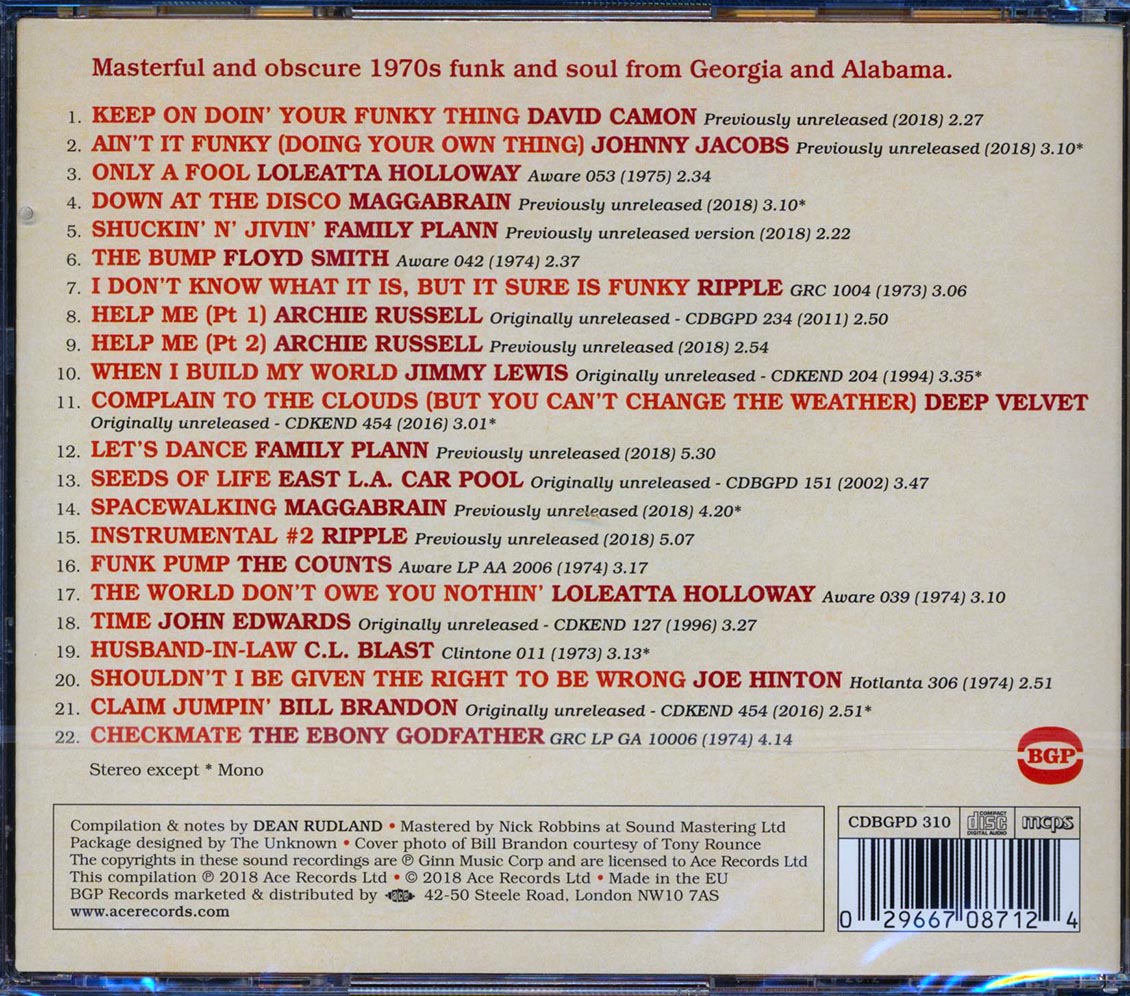 Johnny Jacobs, Archie Russell, Family Plann, Etc. - Southern Groove: Hotlanta, Aware & Clintone Funk & Soul (22 tracks) (incl. large booklet) (remastered)