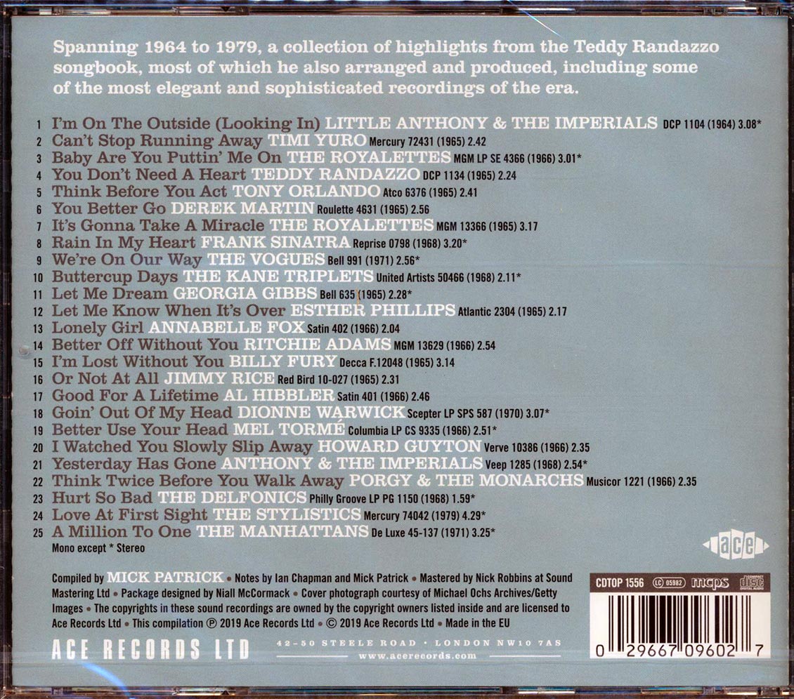 Timi Yuro, Billy Fury, Mel Torme, The Royalettes, Etc. - Yesterday Has Gone: The Songs Of Teddy Randazzo (25 tracks) (incl. large booklet) (remastered)