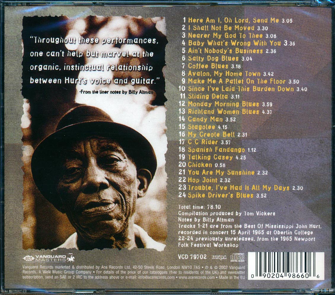 Mississippi John Hurt - Live (24 tracks) (+ 4 bonus tracks) (incl. large booklet) (remastered)