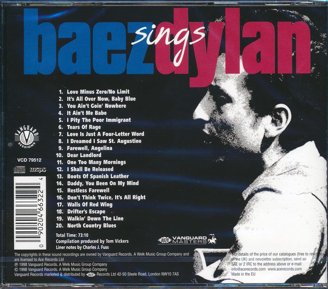 Joan Baez - Baez Sings Dylan (20 tracks) (remastered)
