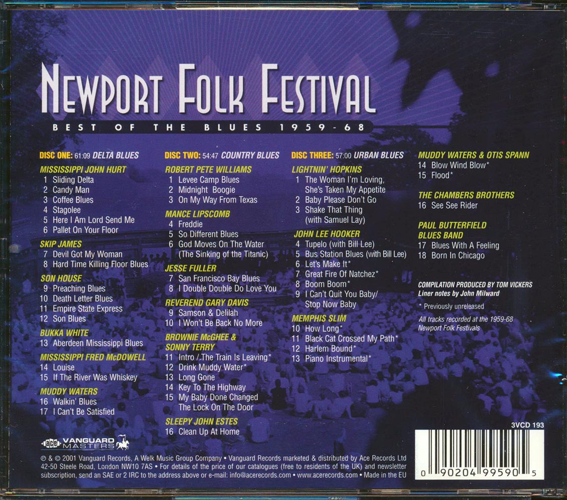 Skip James, Muddy Waters, Memphis Slim, Etc. - Newport Blues Festival: Best Of The Blues 1959-68 (51 tracks) (3xCD) (remastered)