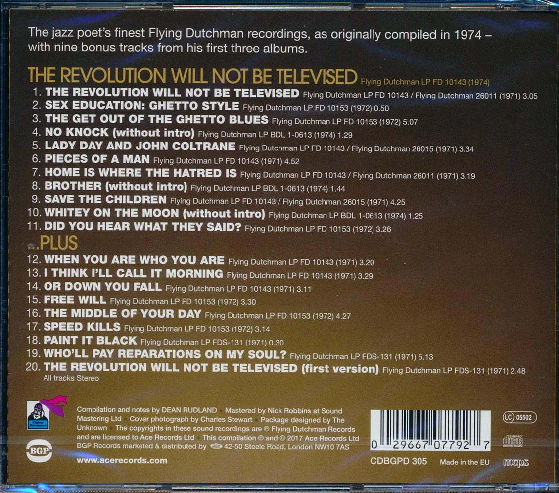Gil Scott-Heron - The Revolution Will Not Be Televised..Plus (20 tracks) (+ 10 bonus tracks) (incl. large booklet) (remastered)