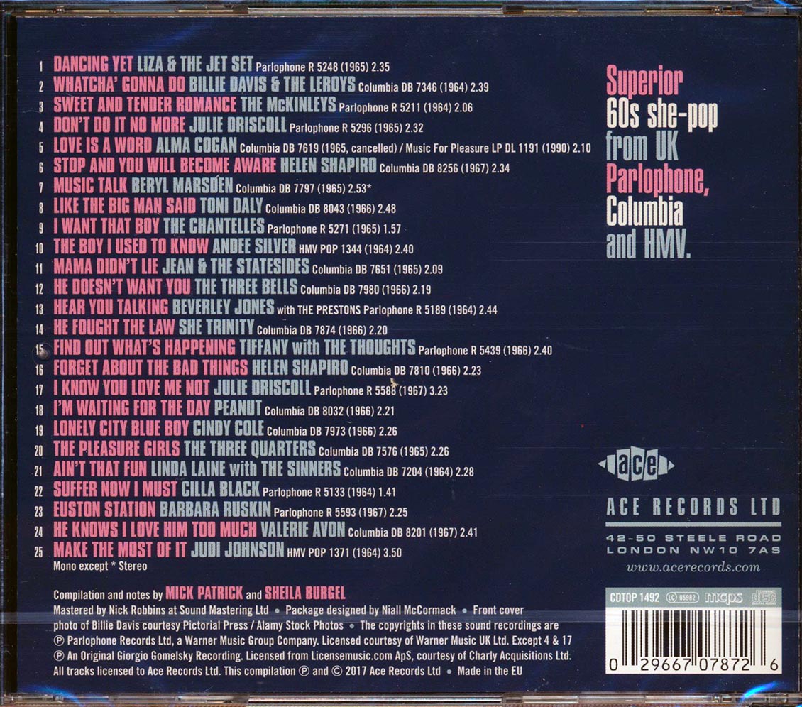 Liza & The Jet Set, The Three Bells, Peanut, Etc. - Marylebone Beat Girls 1964-1967 (25 tracks) (incl. large booklet) (remastered)