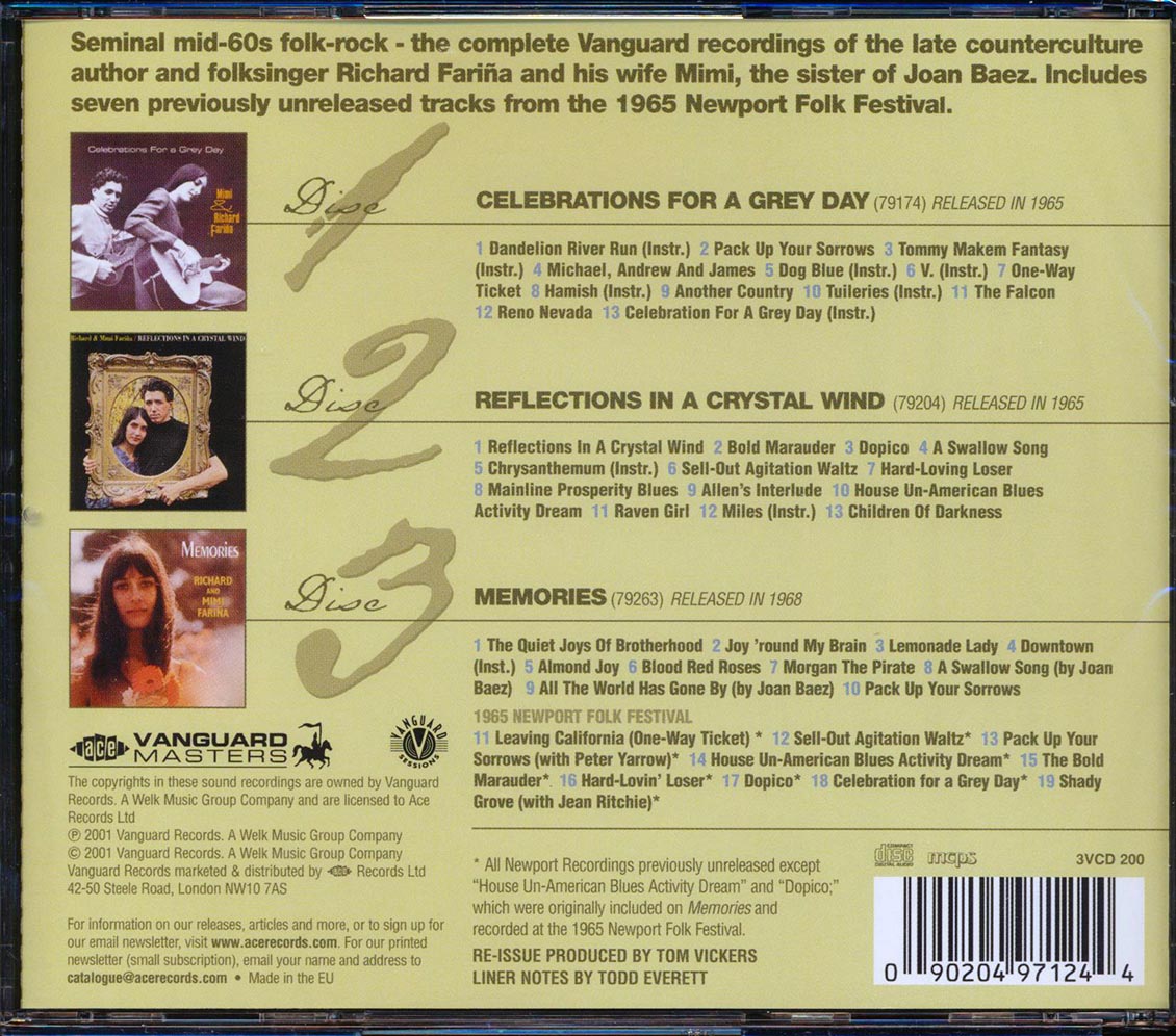 Mimi & Richard Farina - The Complete Vanguard Recordings (44 tracks) (3xCD) (incl. large booklet) (remastered)