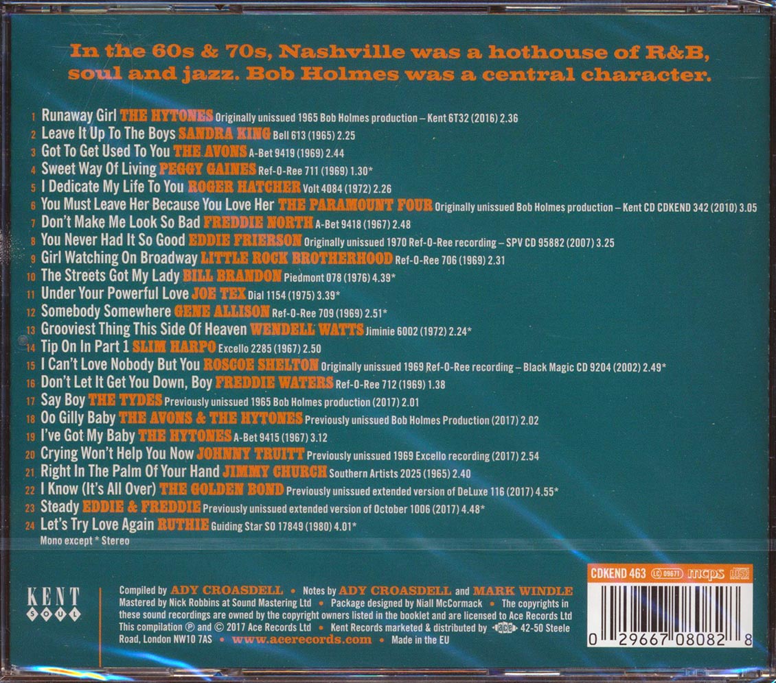 Jimmy Church, Sandra King, The Hytones, Etc. - Bob Holmes' Nashville Soul (24 tracks) (incl. large booklet) (remastered)