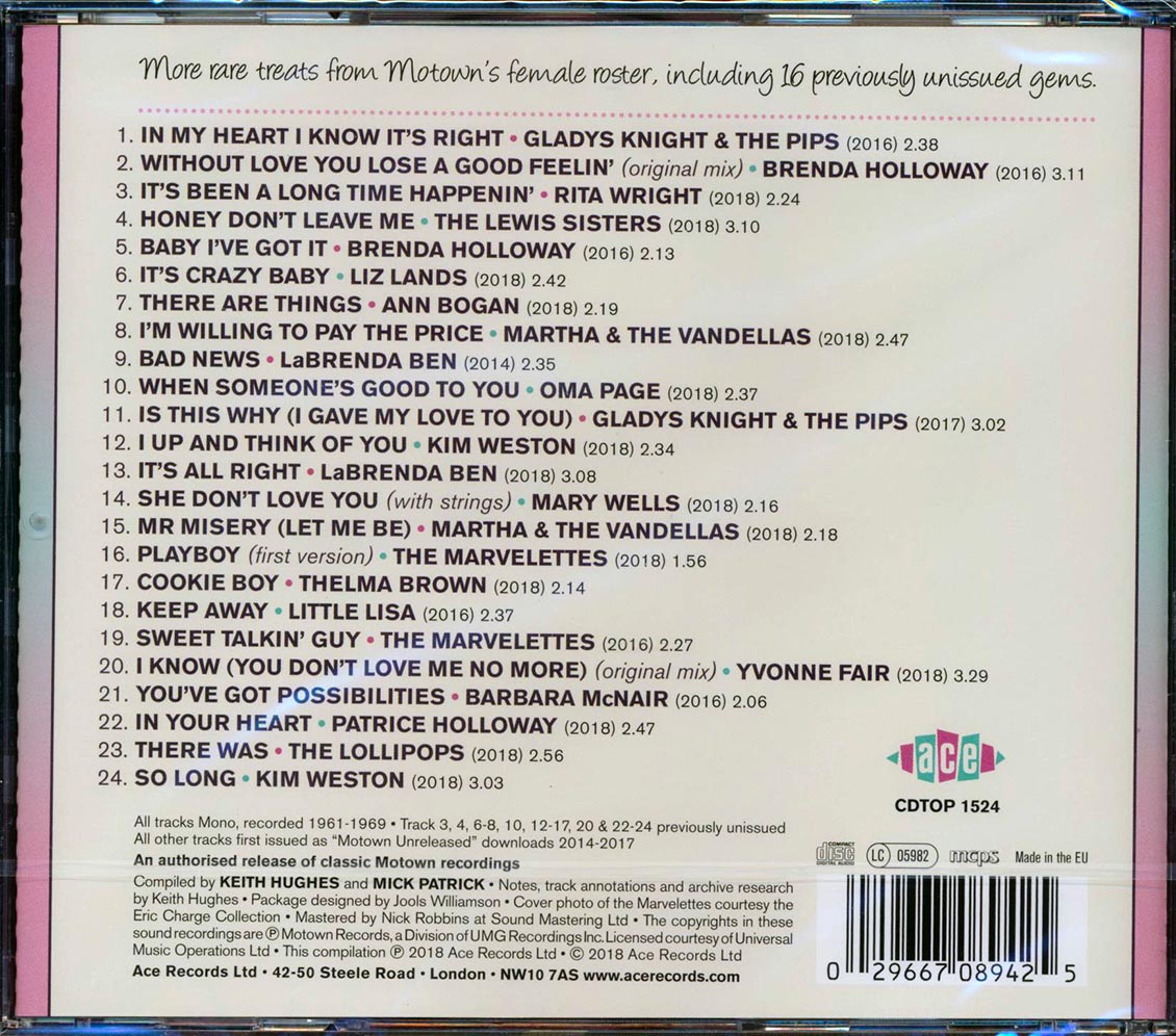 Mary Wells, The Lollipops, The Marvelettes, Etc. - Baby I've Got It! More Motown Girls (24 tracks) (incl. large booklet) (remastered)