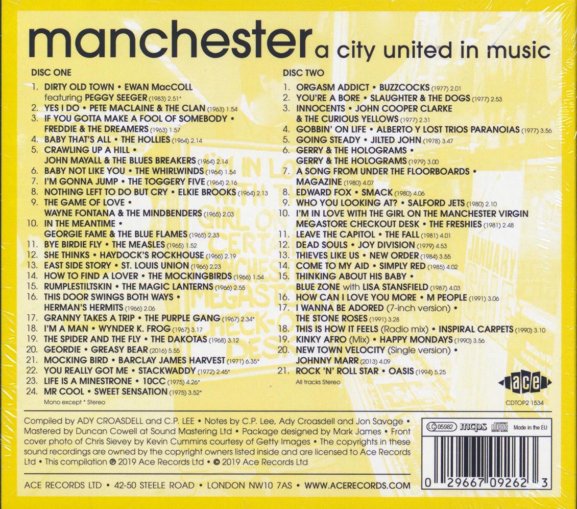 Buzzcocks, Joy Division, John Myall, Simply Red, Etc. - Manchester: A City United In Music (45 tracks) (2xCD) (incl. large booklet) (deluxe 3-fold digipak) (remastered)