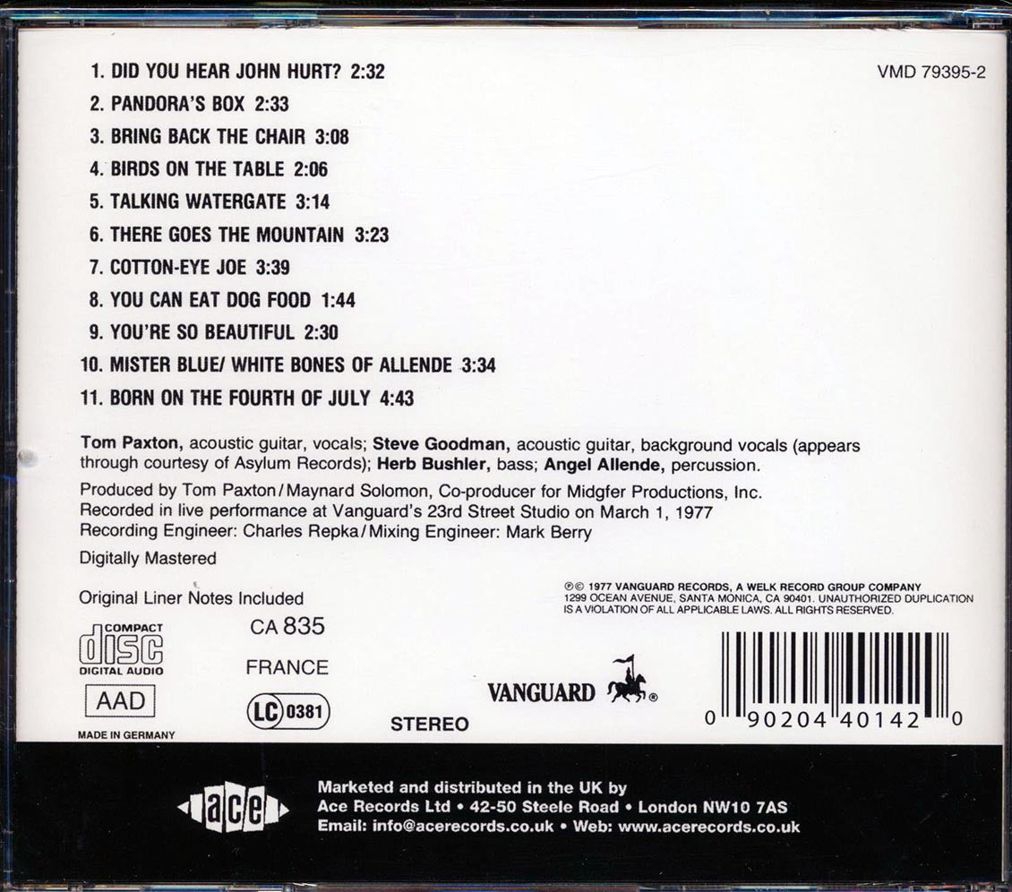 Tom Paxton - New Songs From The Briarpatch (remastered)