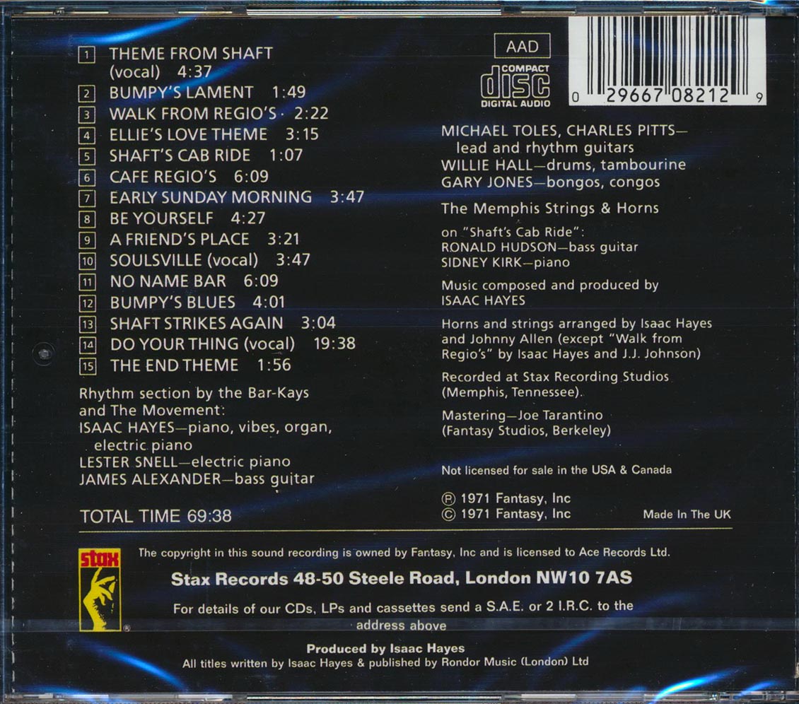 Isaac Hayes - Shaft: Music From The Soundtrack (remastered)