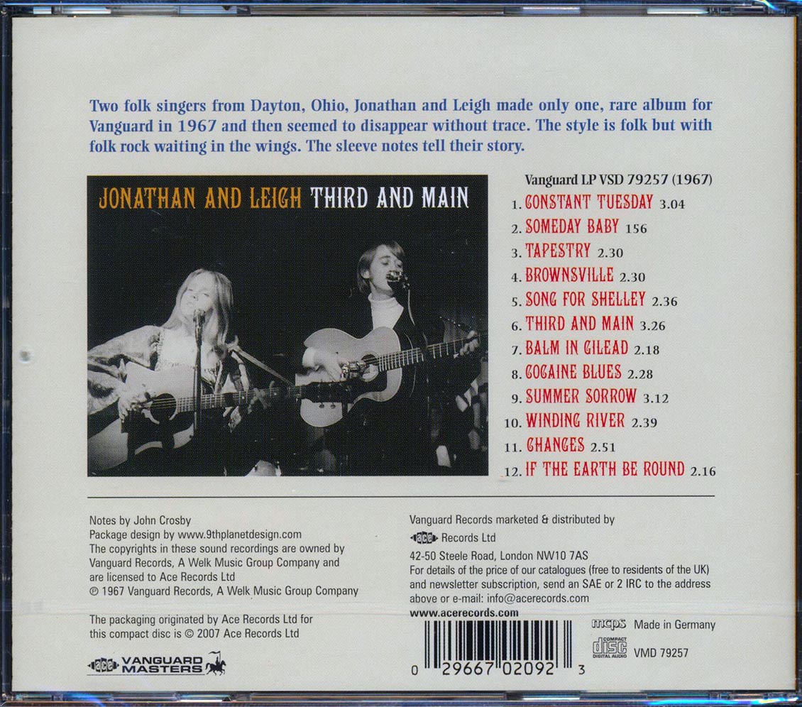 Jonathan And Leigh - Third And Main (remastered)