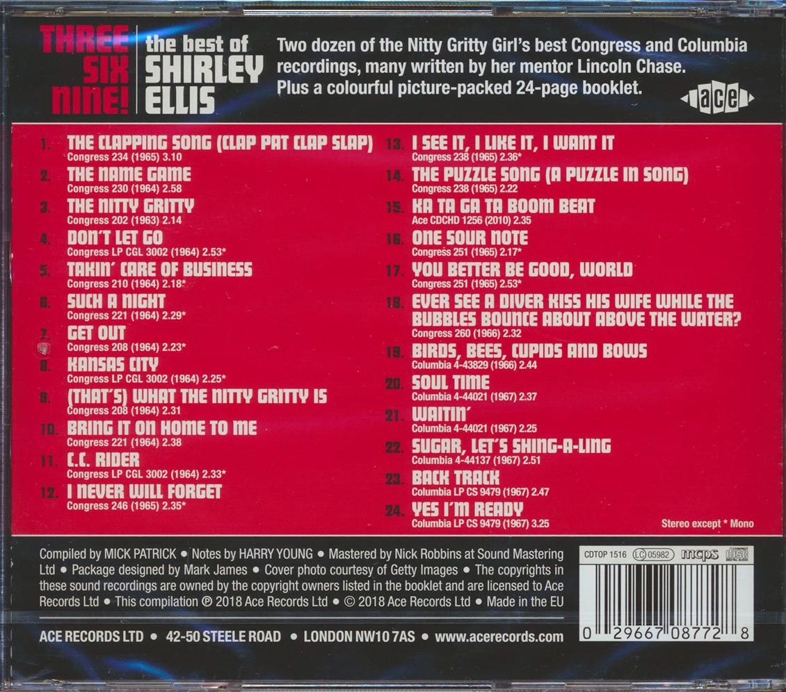 Shirley Ellis - Three Six Nine! The Best Of Shirley Ellis (24 tracks) (incl. large booklet) (remastered)