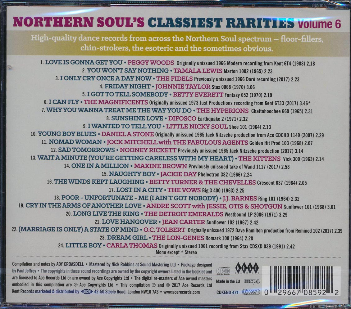 Peggy Woods, Little Nicky Soul, Betty Everett, Etc. - Northern Soul's Classiest Rarities Volume 6 (24 tracks) (incl. large booklet) (remastered)