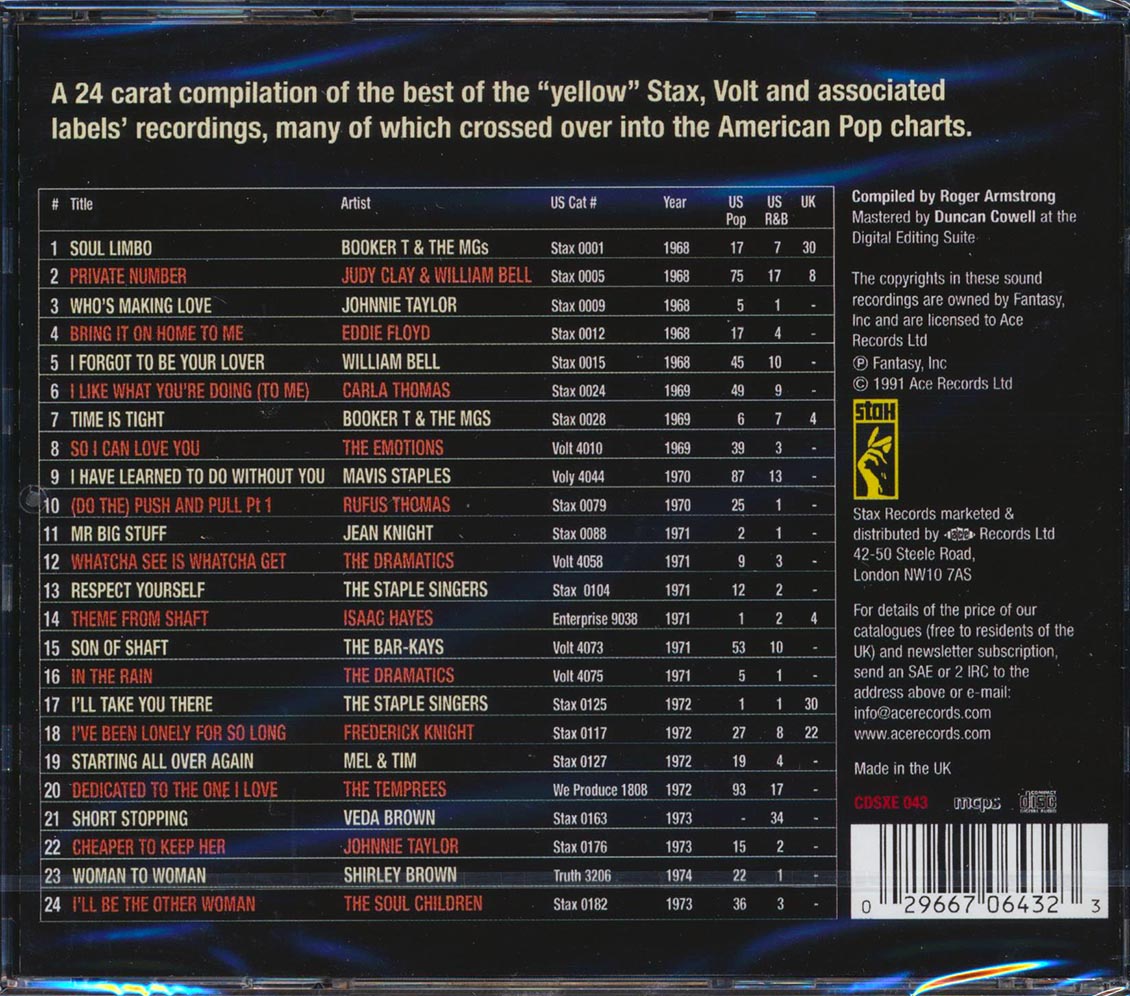 Eddie Floyd, The Emotions, Carla Thomas, Etc. - Stax Hits 1968-1974 (24 tracks) (remastered)