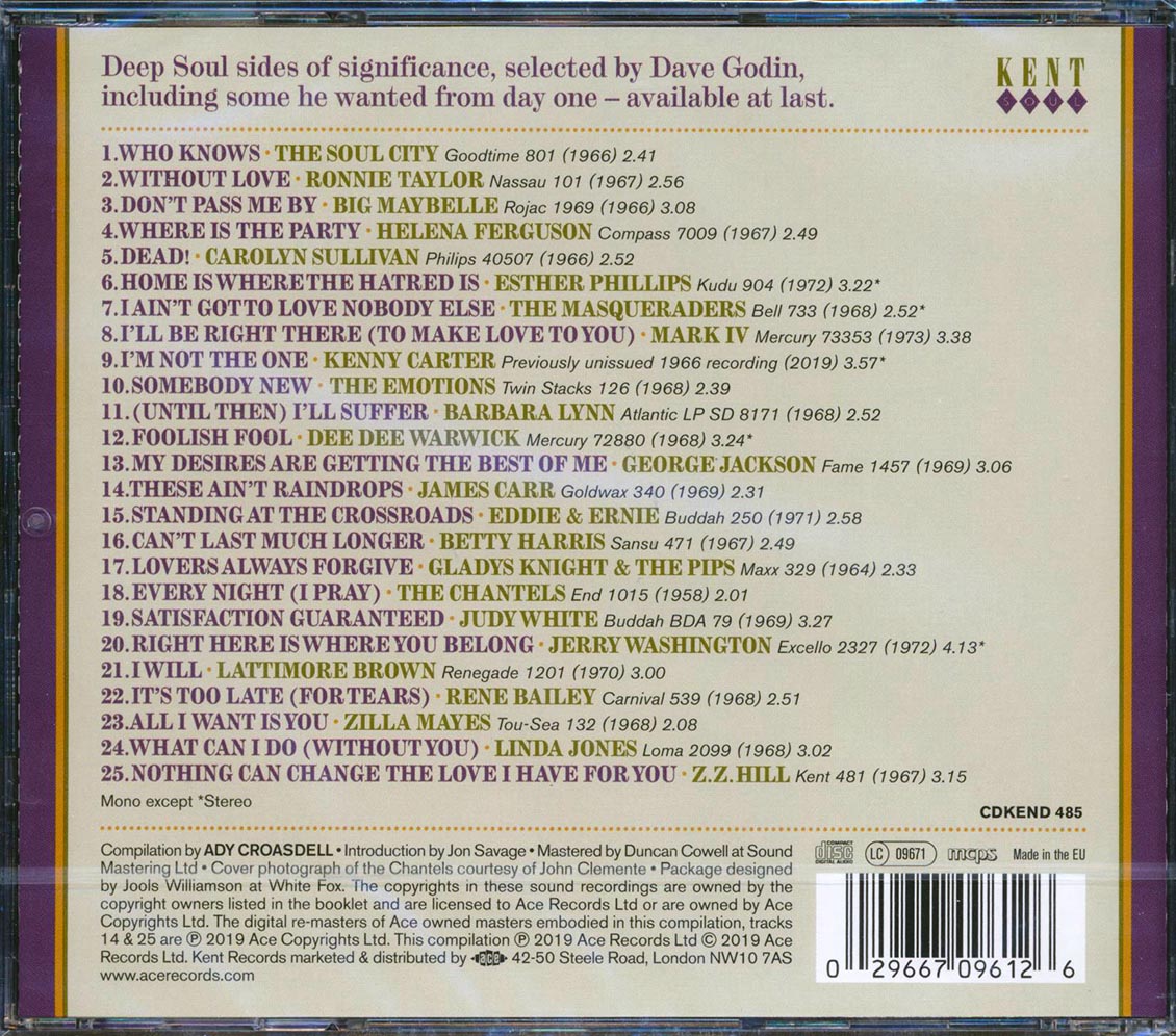 George Jackson, ZZ Hill, Esther Phillips, Etc. - Dave Godin's Deep Soul Treasures Volume 5 (25 tracks) (incl. large booklet) (remastered)