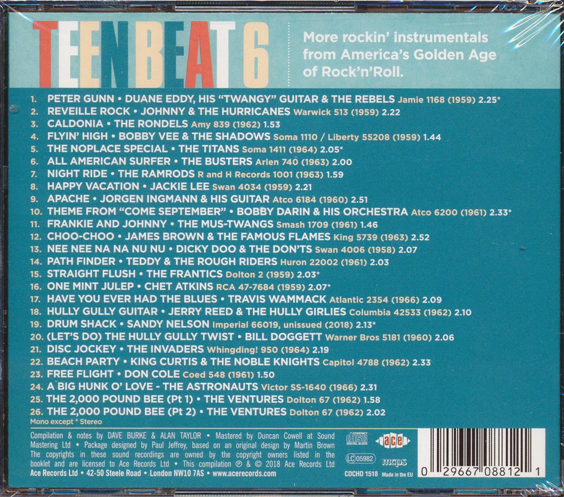 Bobby Vee, The Ventures, The Ramrods, The Astronauts, Etc. - Teen Beat Volume 6: Another 26 Great Rockin' Instrumentals (26 tracks) (incl. large booklet) (remastered)