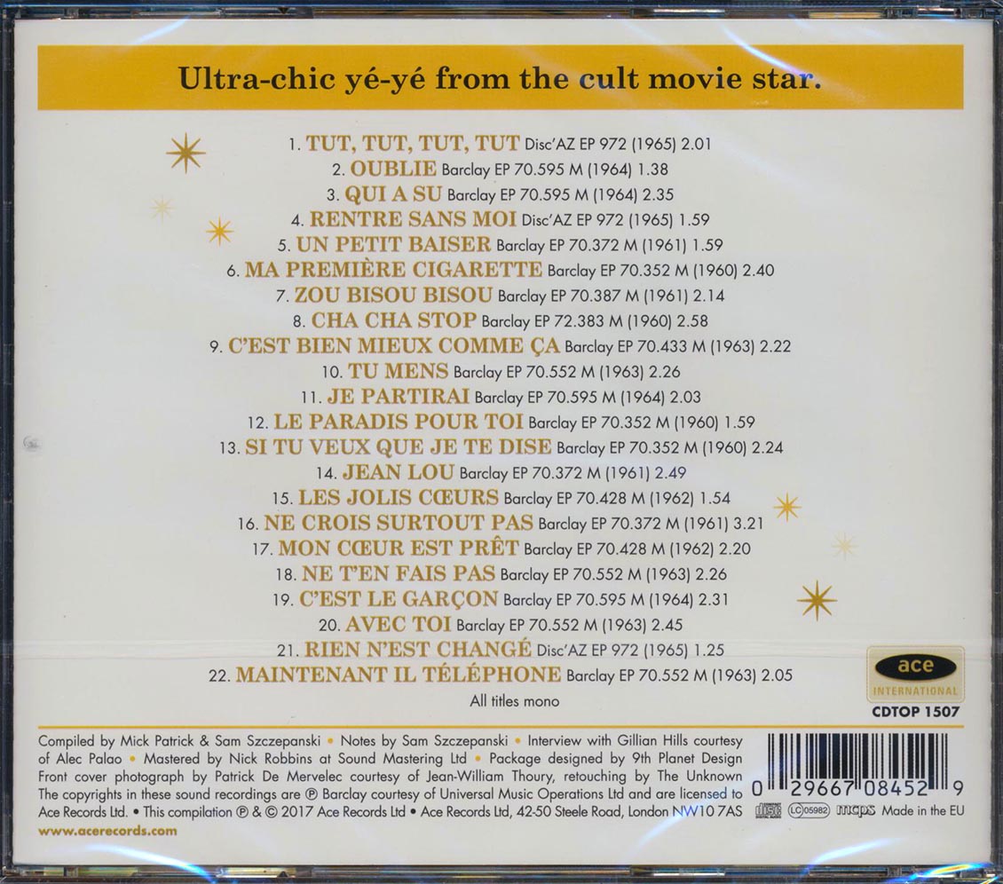 Gillian Hills - Zou Bisou Bisou: Tout En Francais, The Ye-Ye Years 1960-1965 (22 tracks) (incl. large booklet) (remastered)