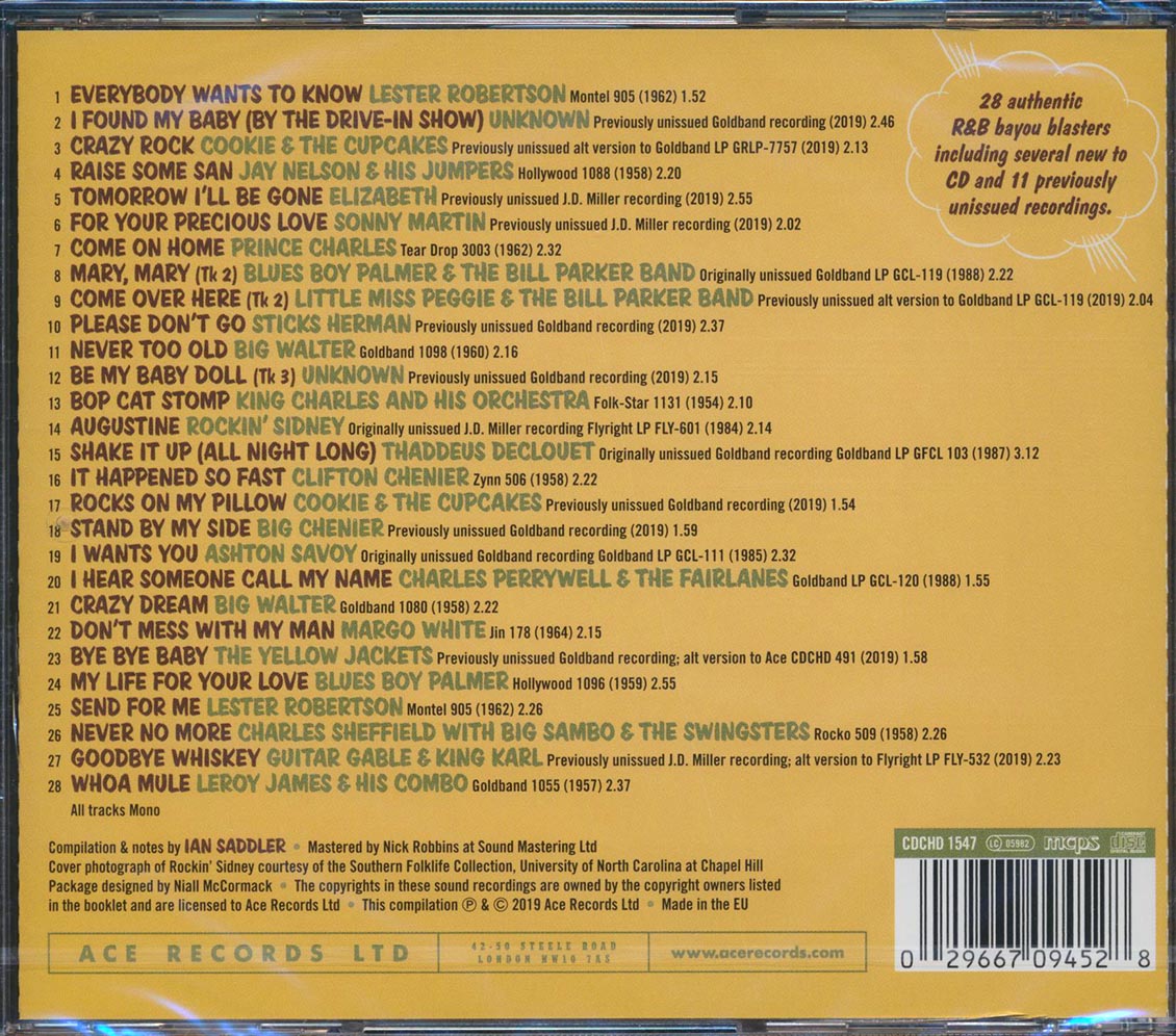 Lester Robertson, Charles Sheffield, Blues Boy Palmer, Etc. - Rhythm 'N' Bluesin' By The Bayou: Bop Cat Stomp (28 tracks) (incl. large booklet) (remastered)