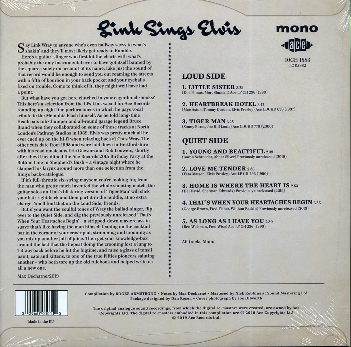 Link Wray - Link Sings Elvis (10")