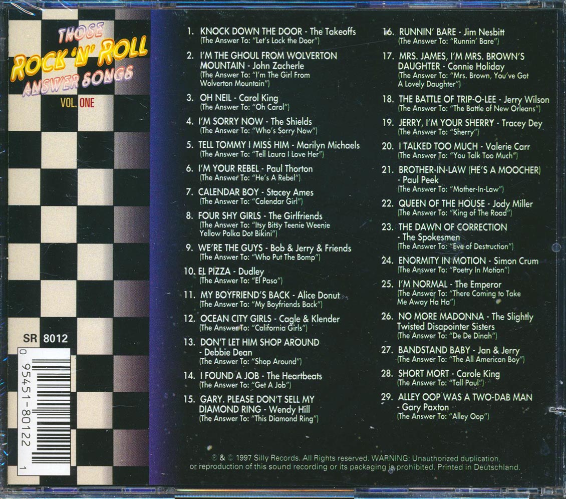 Carol King, John Zacherle, Alice Donut, The Takeoffs, Etc. - Those Rock 'N' Roll Answer Songs Volume 1 (29 tracks)