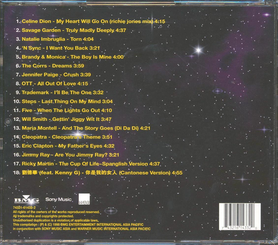 Celine Dion, Will Smith, Ricky Martin, Etc. - Max 4: 18 Original Earth Shattering Hits