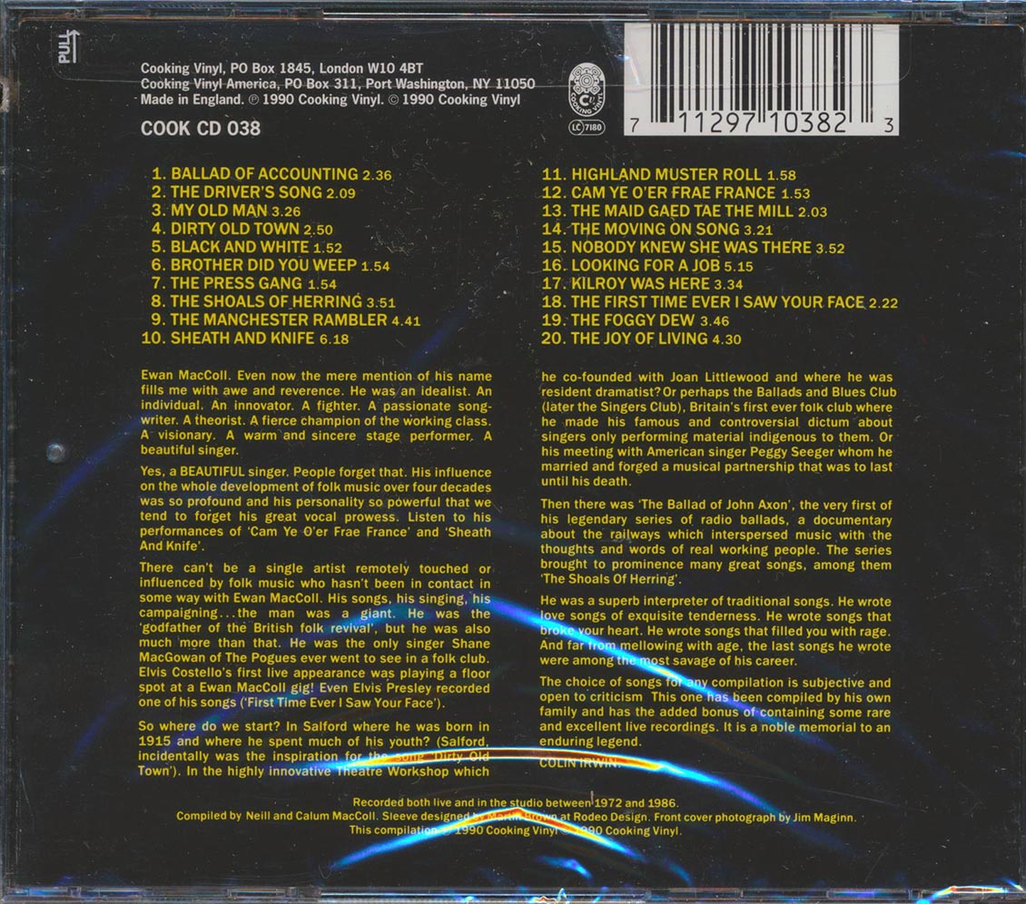 Ewan MacColl - Black And White: The Definitive Collection (20 tracks)
