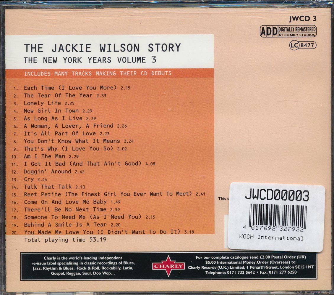 Jackie Wilson - The Jackie Wilson Story: The New York Years Volume 3 (20 tracks) (incl. large booklet)