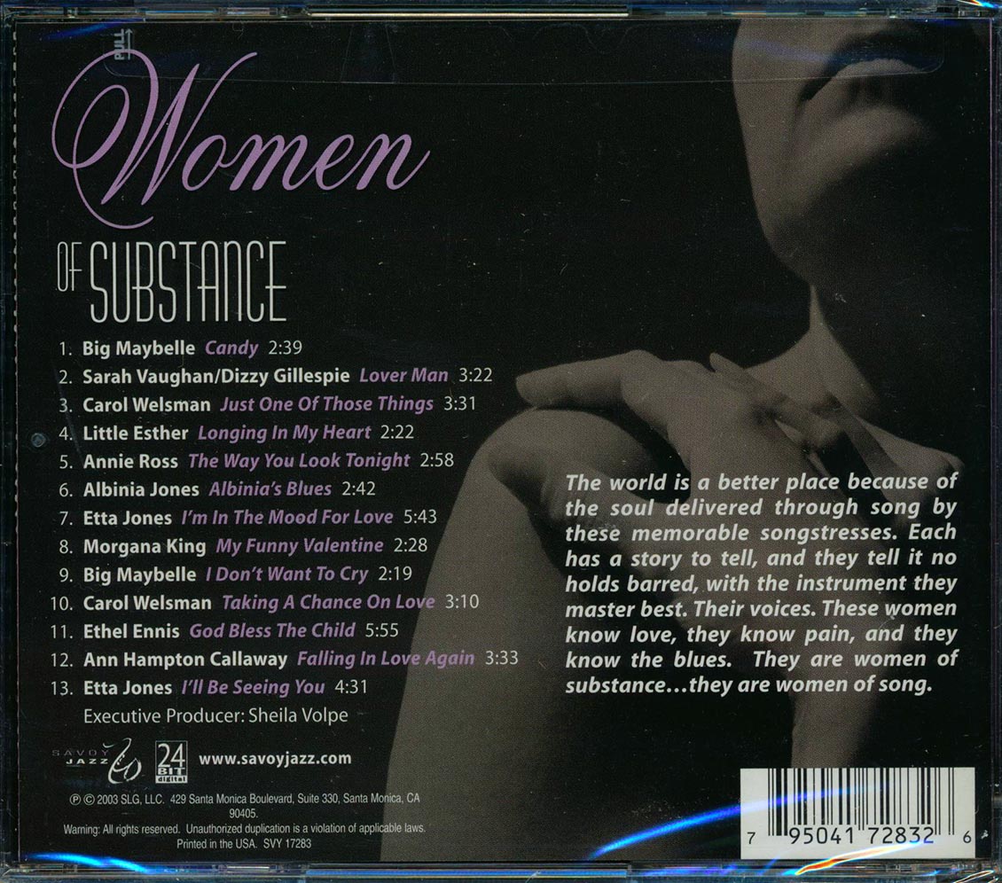 Etta Jones, Big Maybelle, Sarah Vaughan, Etc. - Women Of Substance (remastered) (24-bit mastering)