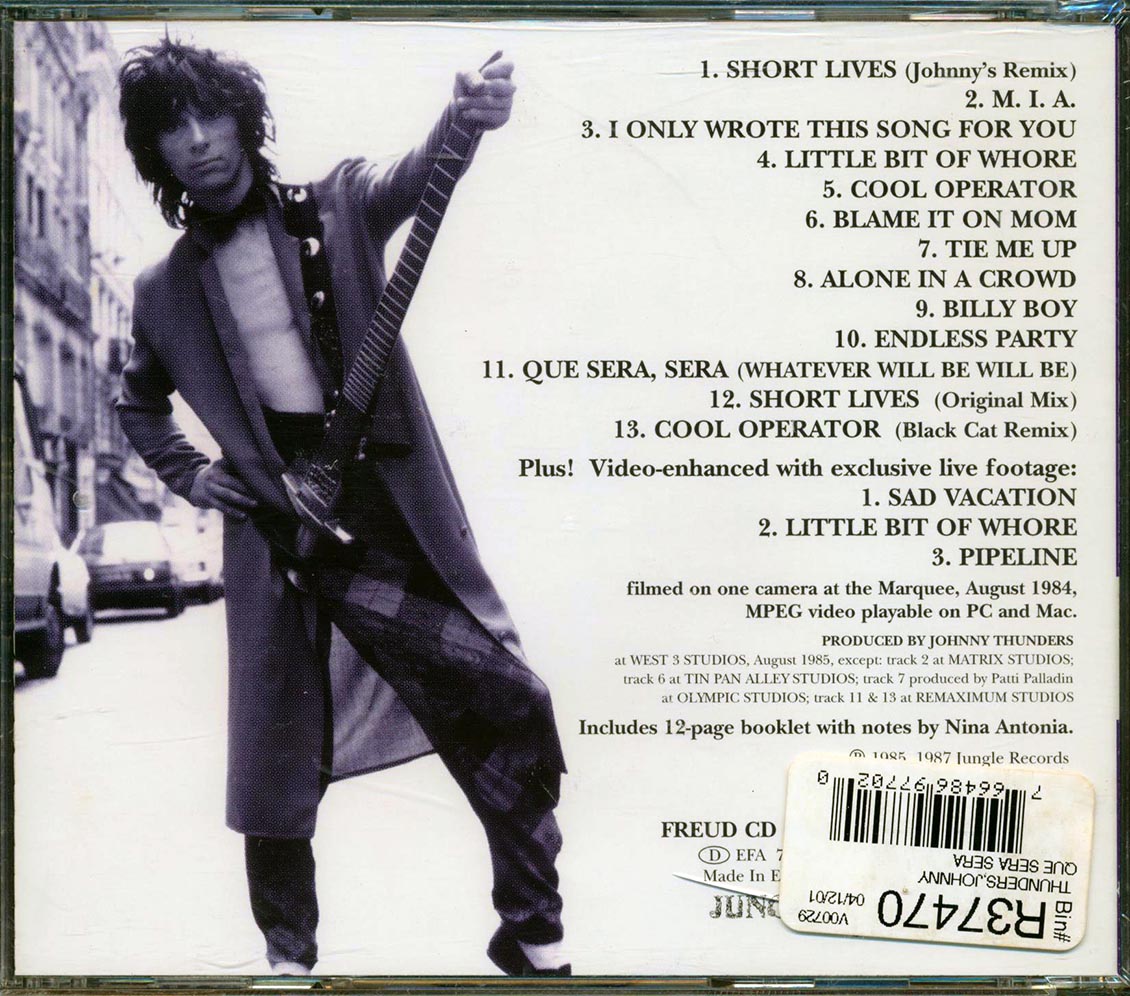 Johnny Thunders - Que Sera Sera (incl. 12-page booklet)