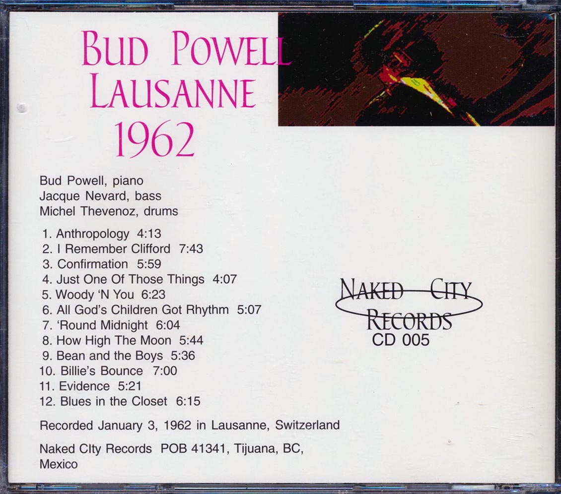 Bud Powell - Lausanne 1962