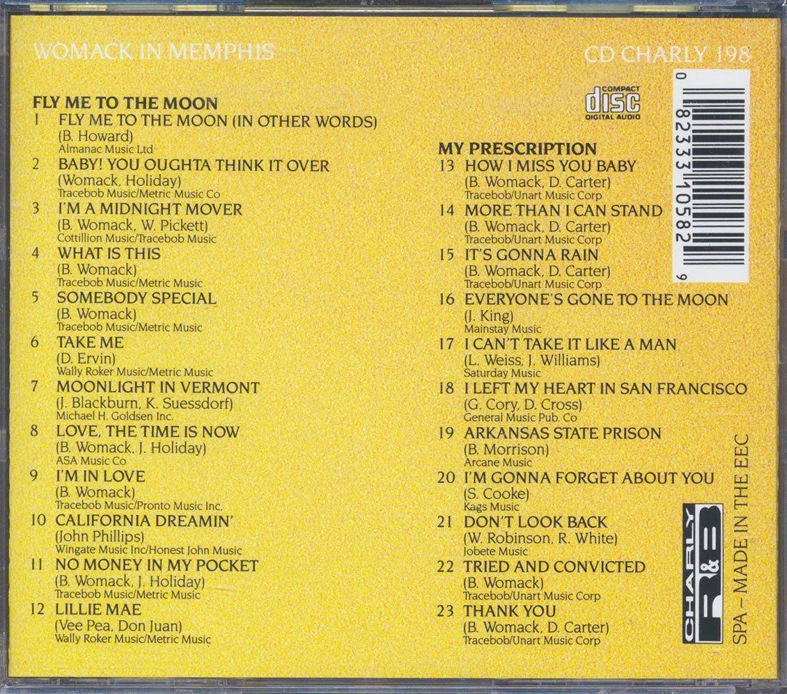 Bobby Womack - Womack In Memphis: Fly Me To The Moon + My Prescription (2 albums on 1 CD) (23 tracks)