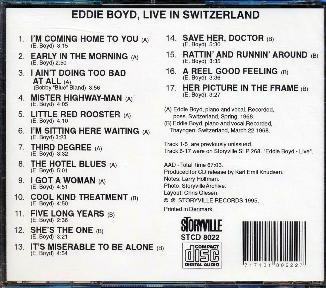 Eddie Boyd - Live In Switzerland 1968