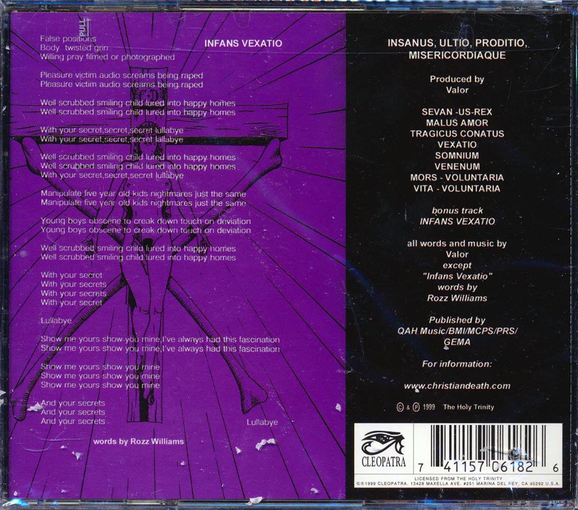 Christian Death - Insanus, Ultio, Prodito, Misericordiaque (marked/ltd stock) (remastered)