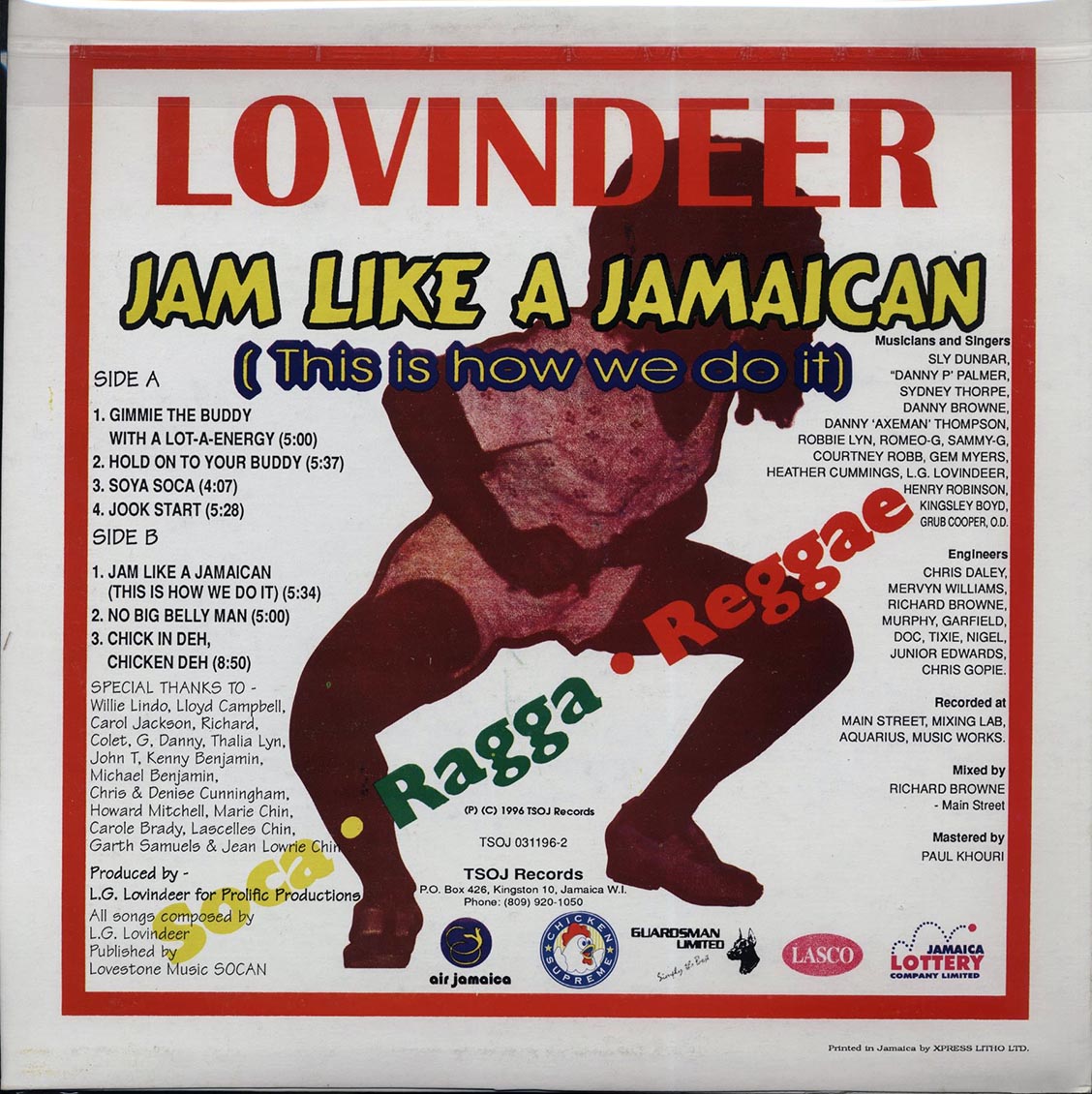 Lovindeer - Jam It Like A Jamaican (Jamaica press) (orig. press)