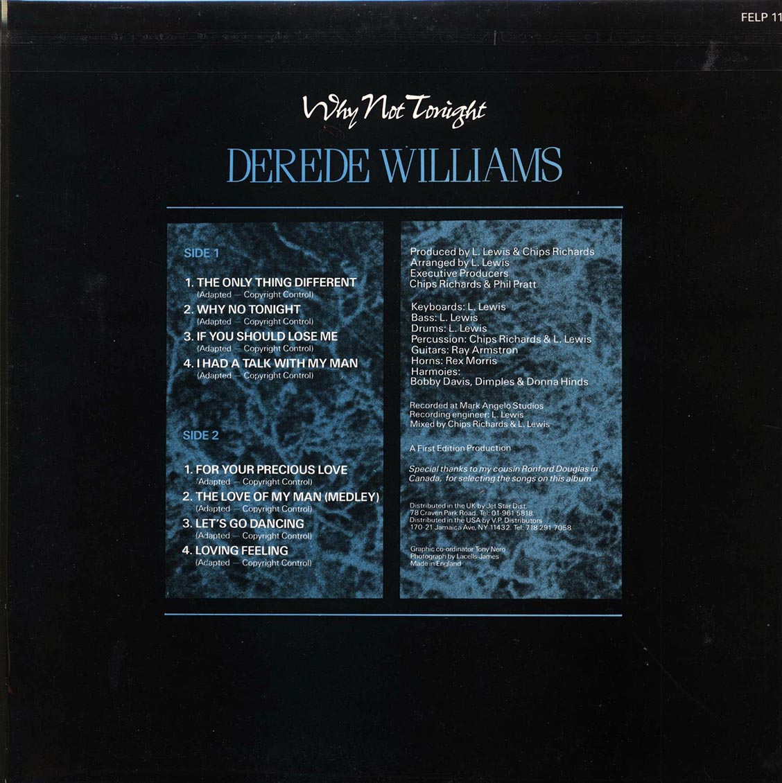 Derede Williams - Why Not Tonight (orig. press)