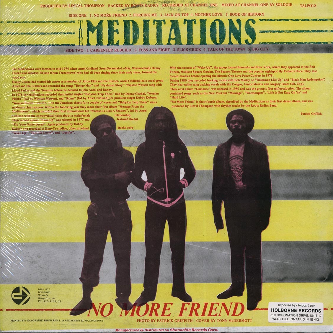 The Meditations - No More Friend (Jamaica press) (orig. press)