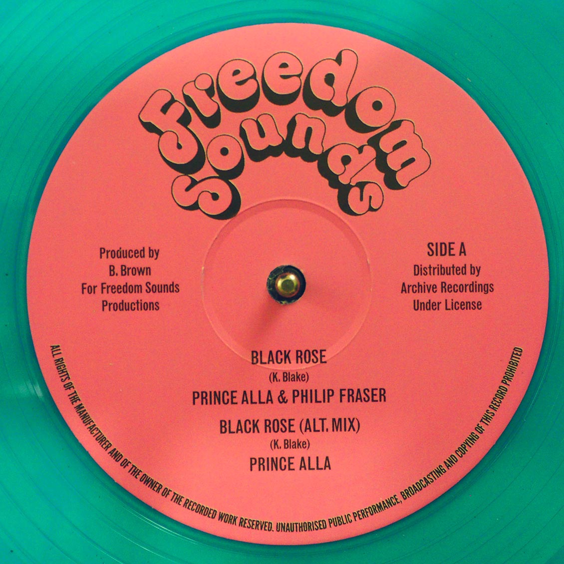 Prince Alla & Phillip Fraser - Black Rose; Prince Alla - Black Rose (Alternate Version)  /  Soul Syndicate - Black Rose Version (colored vinyl)