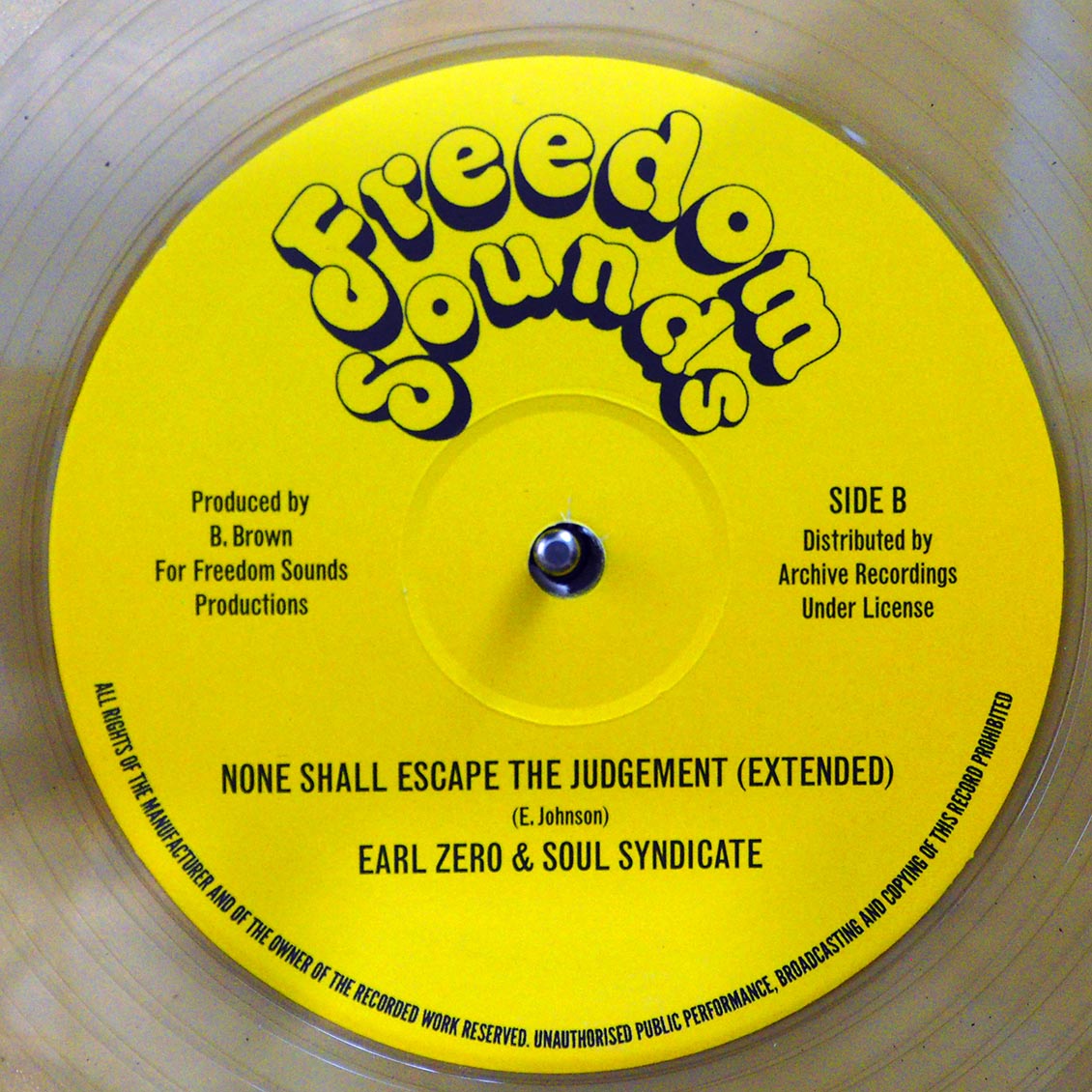 Earl Zero - None Shall Escape The Judgment; Soul Syndicate - None Shall Escape The Judgment Version  /  Earl Zero & Soul Syndicate - None Shall Escape The Judgment (Extended Mix) (rhythm: "Johnny Clarke - None Shall Escape") (colored vinyl)