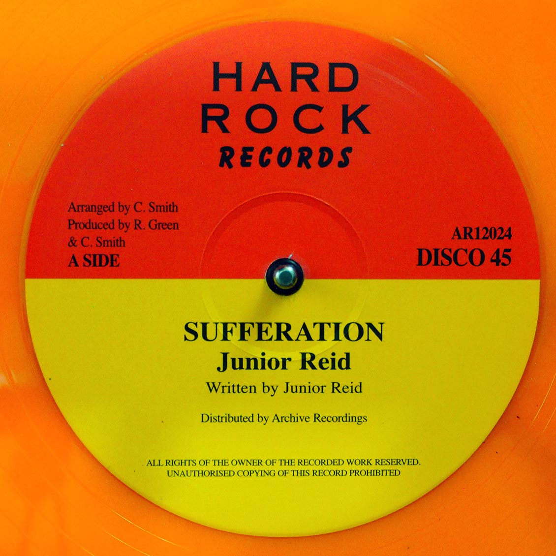 Jr. Reid - Sufferation  /  King Tubby - Sufferation Version (rhythm: "Shine Eye Gal/Late Night Blues") (colored vinyl)