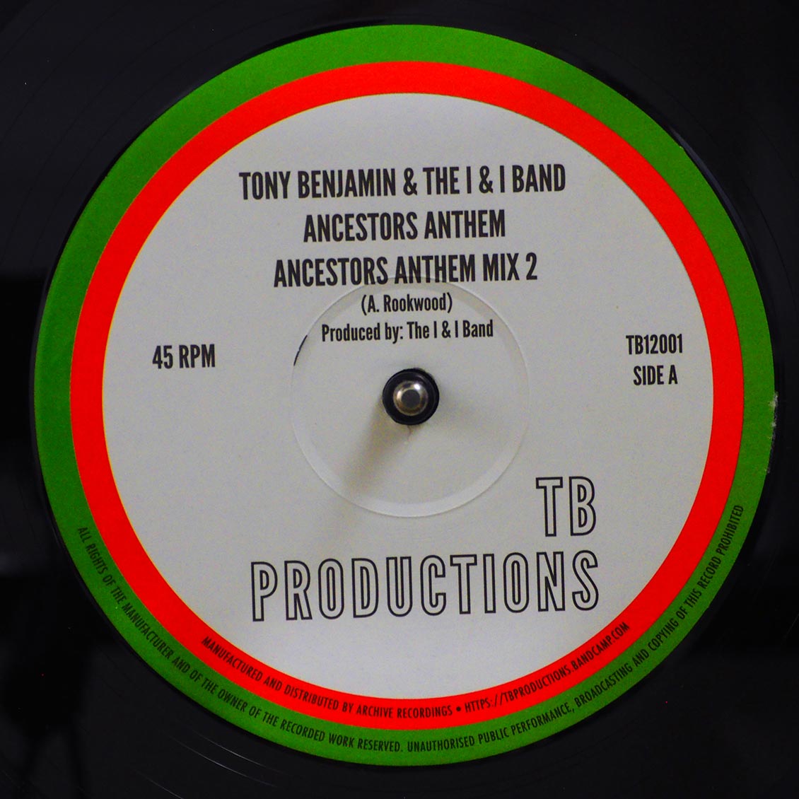 Tony Benjamin & The I & I Band - Ancestors Anthem; Tony Benjamin & The I & I Band - Ancestors Anthem (Mix 2)  /  The I & I Band - Ancestors Anthem Version