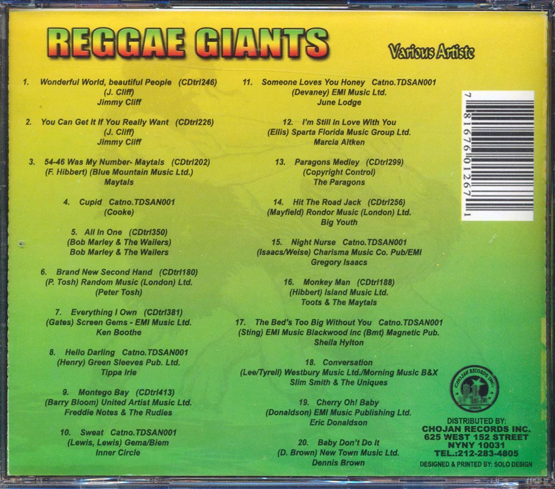 Bob Marley, Peter Tosh, Jimmy Cliff, Toots & The Maytals, Etc. - Reggae Giants (20 tracks)