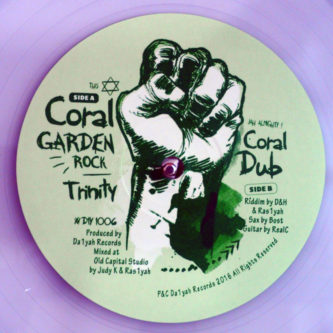 Trinity - Coral Garden Rock  /  D & H, Ras1yah - Coral Dub (clear vinyl)