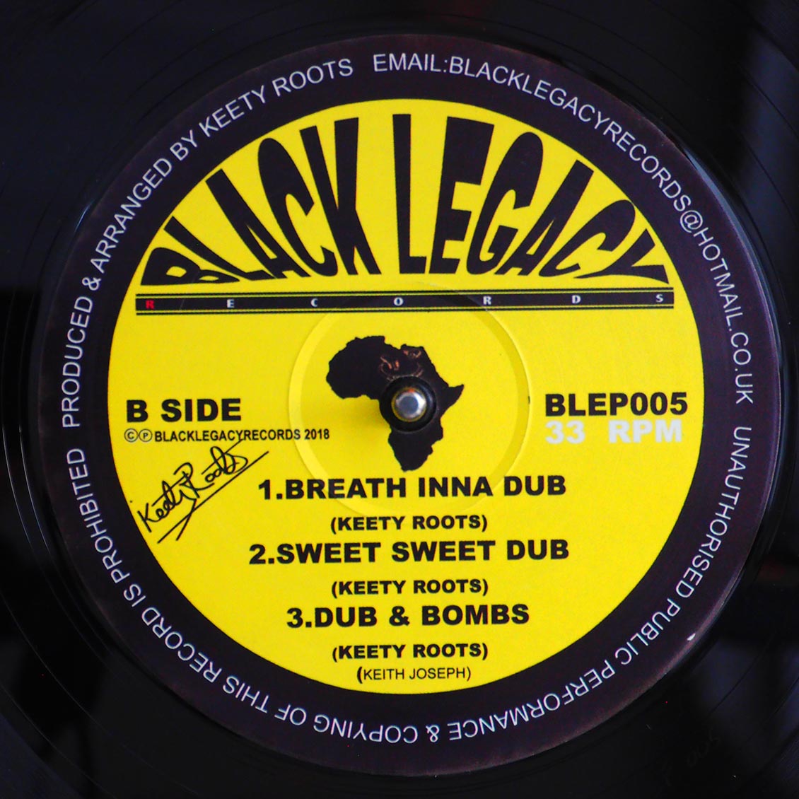 Nigey Melody - Breath Inna Man; Trinity - Sweet Sweet Ganja; Prince Alla - Guns & Bombs  /  Keety Roots - Breath Inna Dub; Keety Roots - Sweet Sweet Dub; Keety Roots - Dub & Bombs