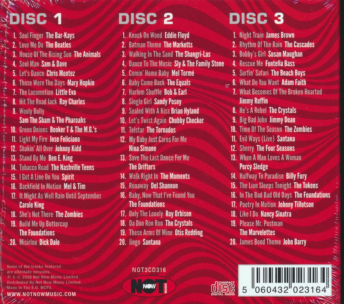 Ray Charles, The Beatles, James Brown, The Beach Boys, Etc. - Sounds Of The '60s (60 tracks) (3xCD) (deluxe 3-fold digipak)