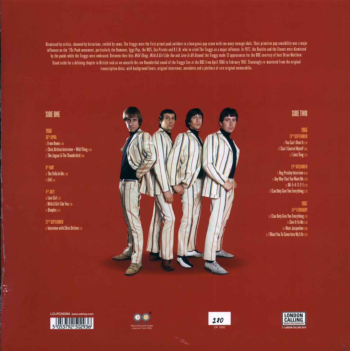 The Troggs - Live On Air '66-'67 Volume 1 (numbered ltd.ed.) (180g) (red vinyl)