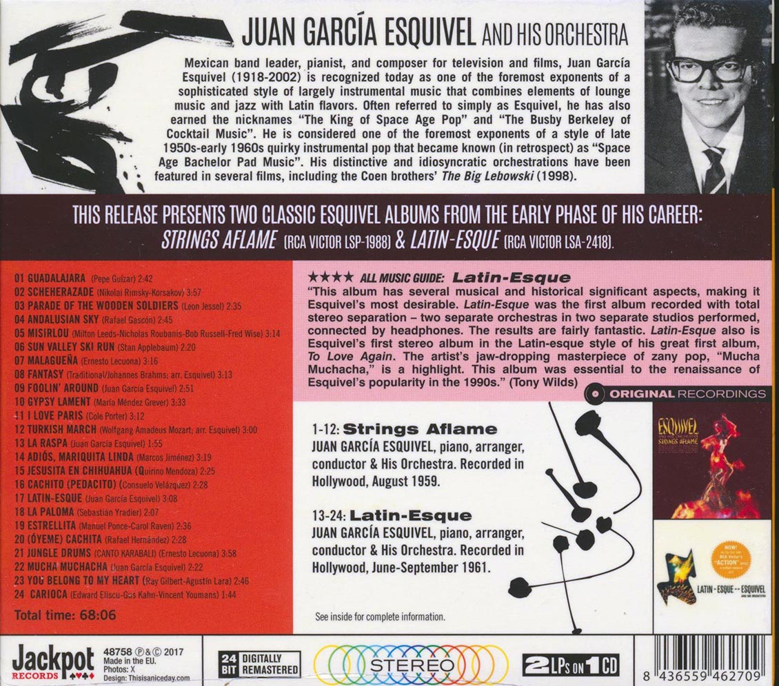 Esquivel & His Orchestra - Strings Aflame + Latin-Esque (2 albums on 1 CD) (24 tracks) (ltd. ed.) (deluxe 3-fold digipak) (remastered) (24-bit mastering)