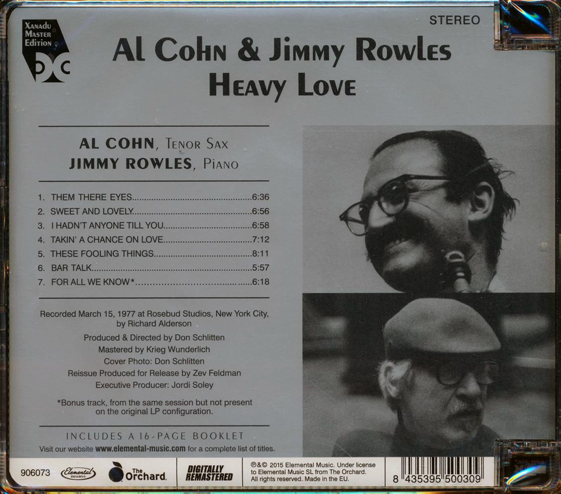 Al Cohn & Jimmy Rowles - Heavy Love (incl. 16-page booklet) (remastered)