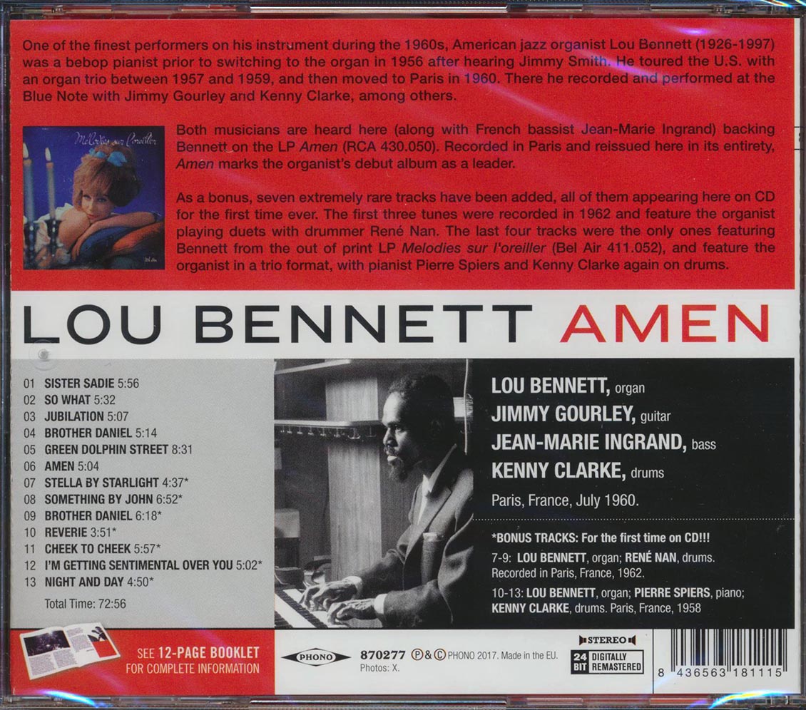Lou Bennett - Amen (& More) (+ 8 bonus tracks) (incl. 12-page booklet) (remastered) (24-bit mastering)