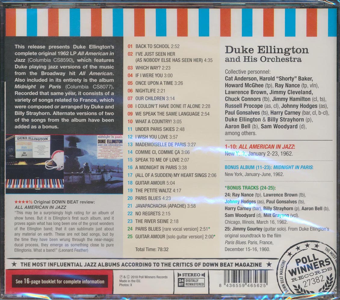 Duke Ellington - All American In Jazz + Midnight In Paris (2 albums on 1 CD) (25 tracks) (+ 3 bonus tracks) (incl. 16-page booklet) (remastered) (24-bit maste
