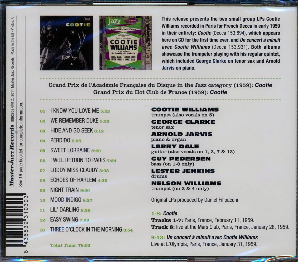 Cootie Williams - Cootie + Un Concert A Minuit Avec Cootie Williams (2 albums on 2 CDs) (remastered)