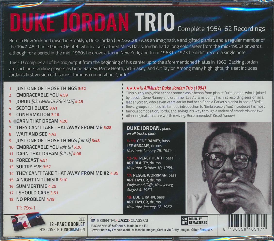 Duke Jordan Trio - Complete 1954-62 Recordings (incl. 12-page booklet) (remastered) (24-bit mastering)